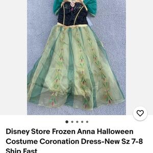 Disney Frozen Anna Green and Gold Costume Dress